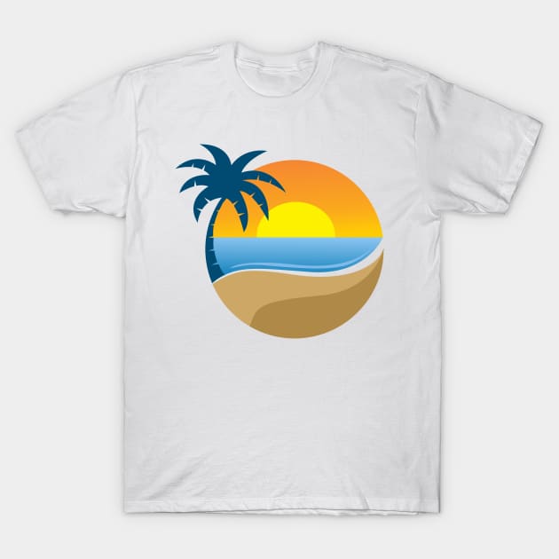 Beach Sunset T-Shirt by arashbeathew